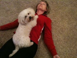 Lily likes to do relaxation exercises and meditate with me.