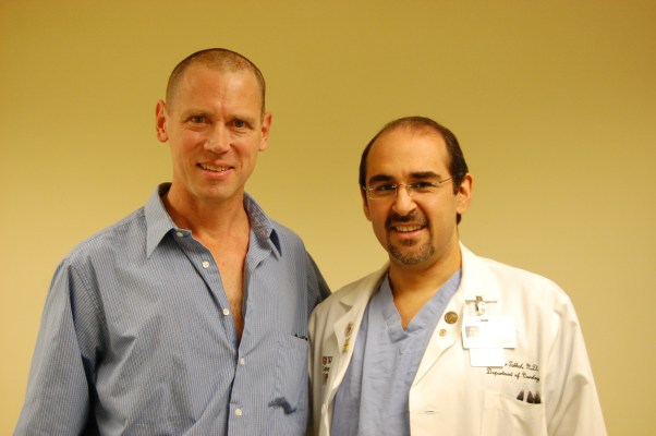 Bill with Dr. Tabbal, one-week post surgery